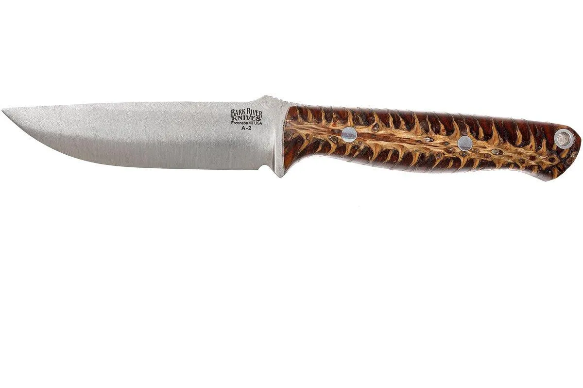 Bark River Bravo EDC A2, Orange & Red Pinecone, black sheath