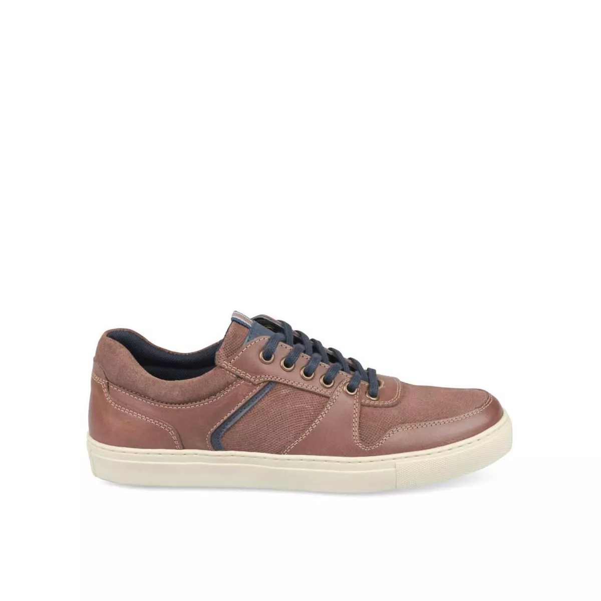 Baskets MARRON DENIM SIDE CUIR
