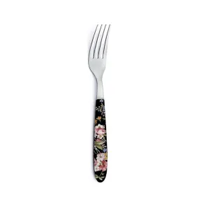 BLOOMING Fourchette de table inox avec poignée décorée Noir SC