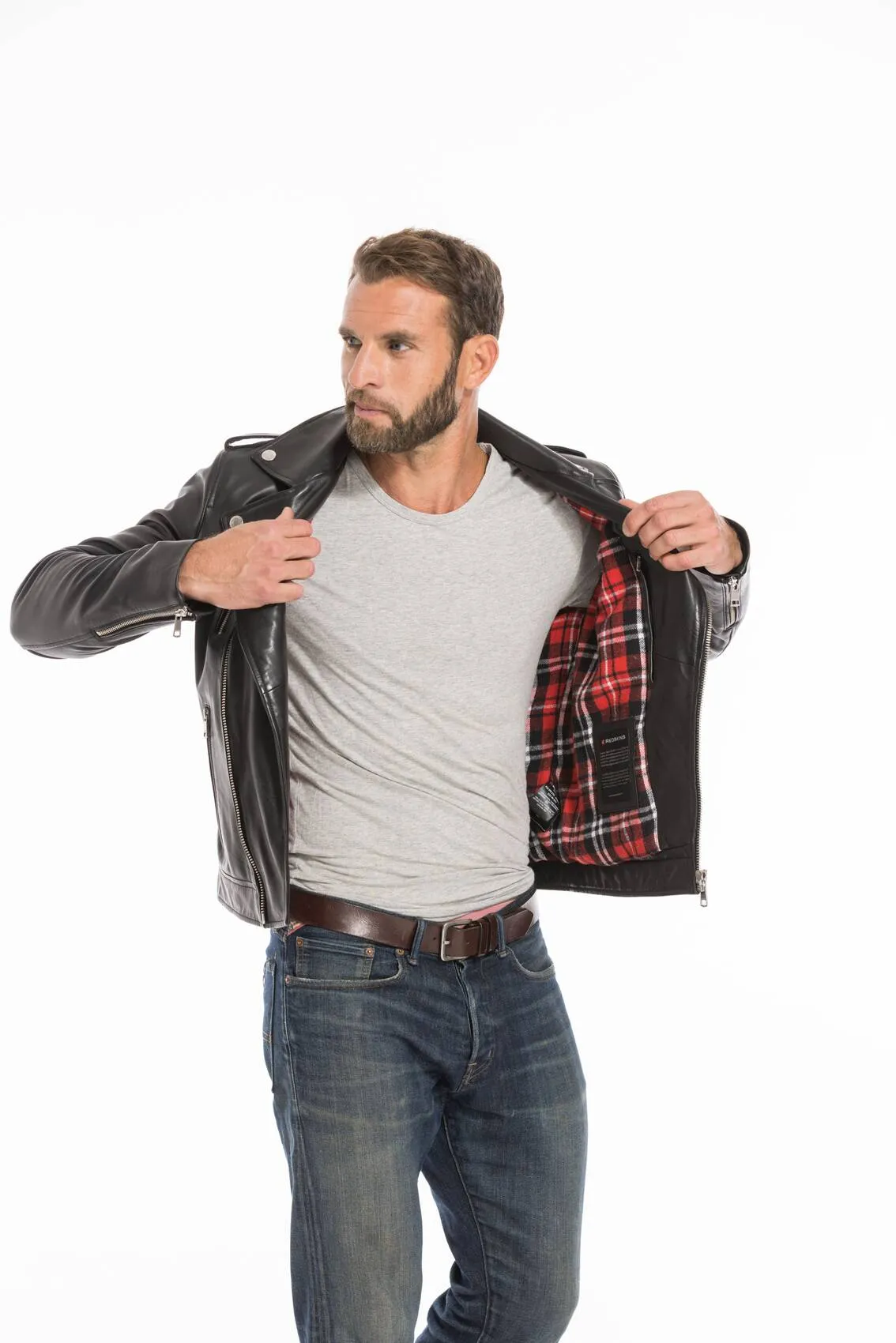 Blouson cuir homme noir Redskins