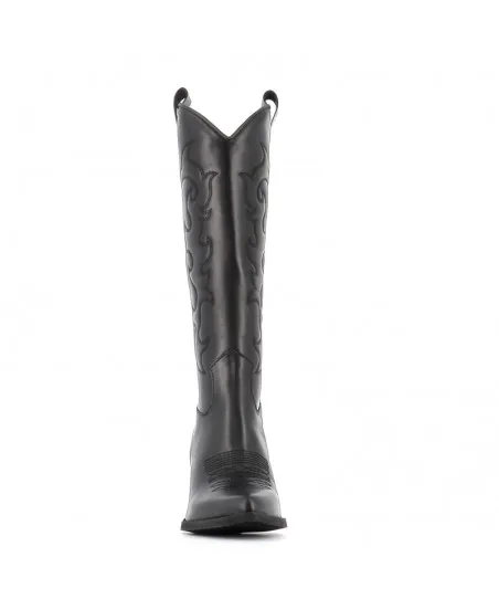 BOTTE SANTIAG ZOE CUIR NOIR