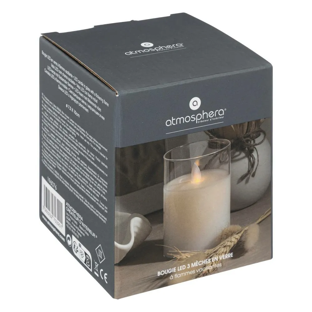 Bougie led "sena" en verre d7,5cm