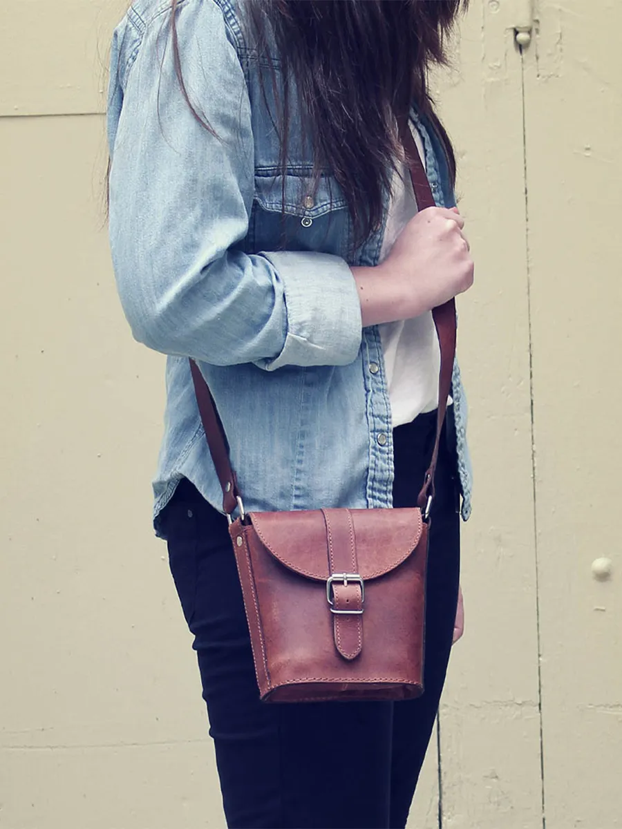 BROWN SHOULDER BAG WOMEN L'Authentique - S - Light Brown