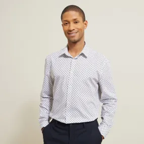 Chemise en coton imprimé géométrique Blanc | Jules