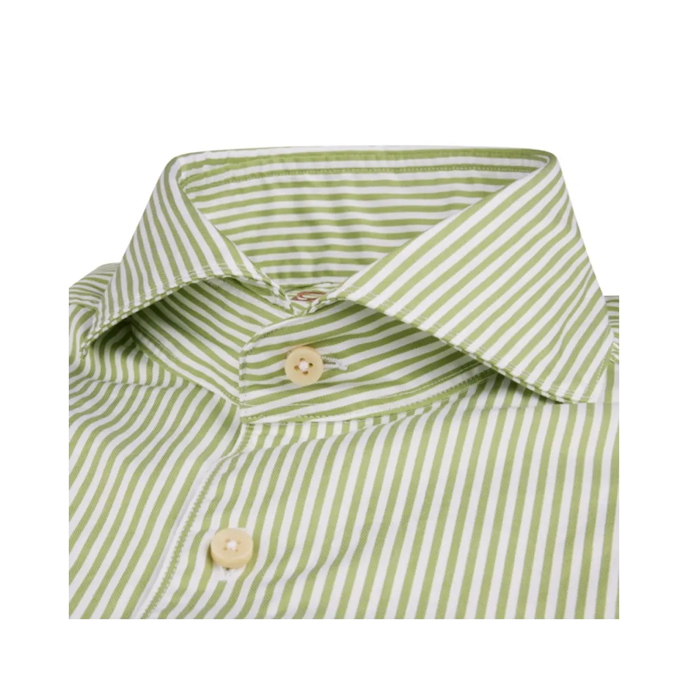 Chemise Fitted Body Stenströms en sergé à rayures vertes