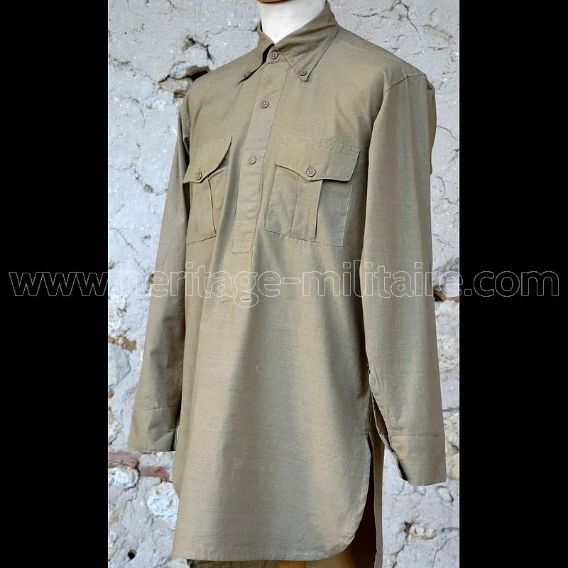Chemise militaire kaki infanterie Française mod 1935 WWII