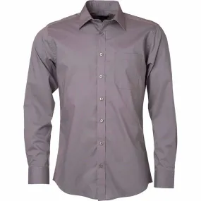 chemise popeline manches longues - JN678 - homme - gris acier 