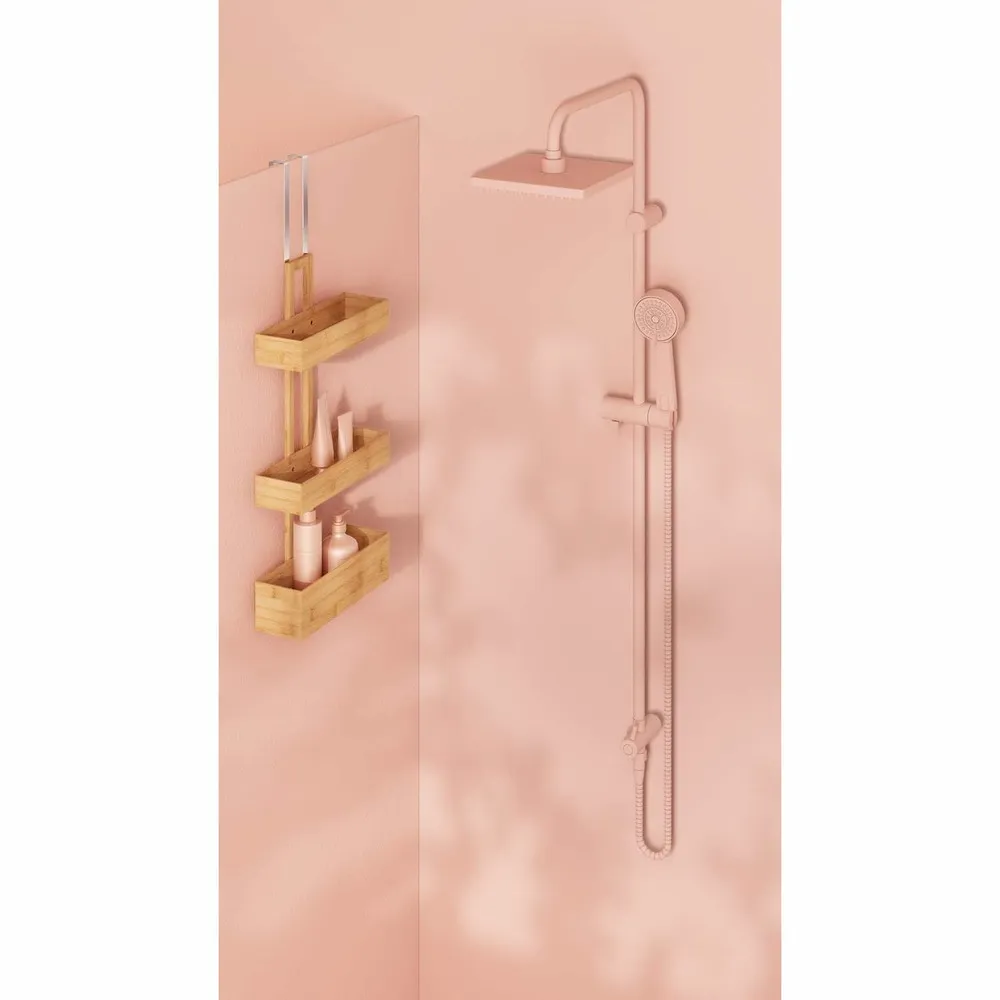 Etagère de porte 3 niveaux en bambou - marron
