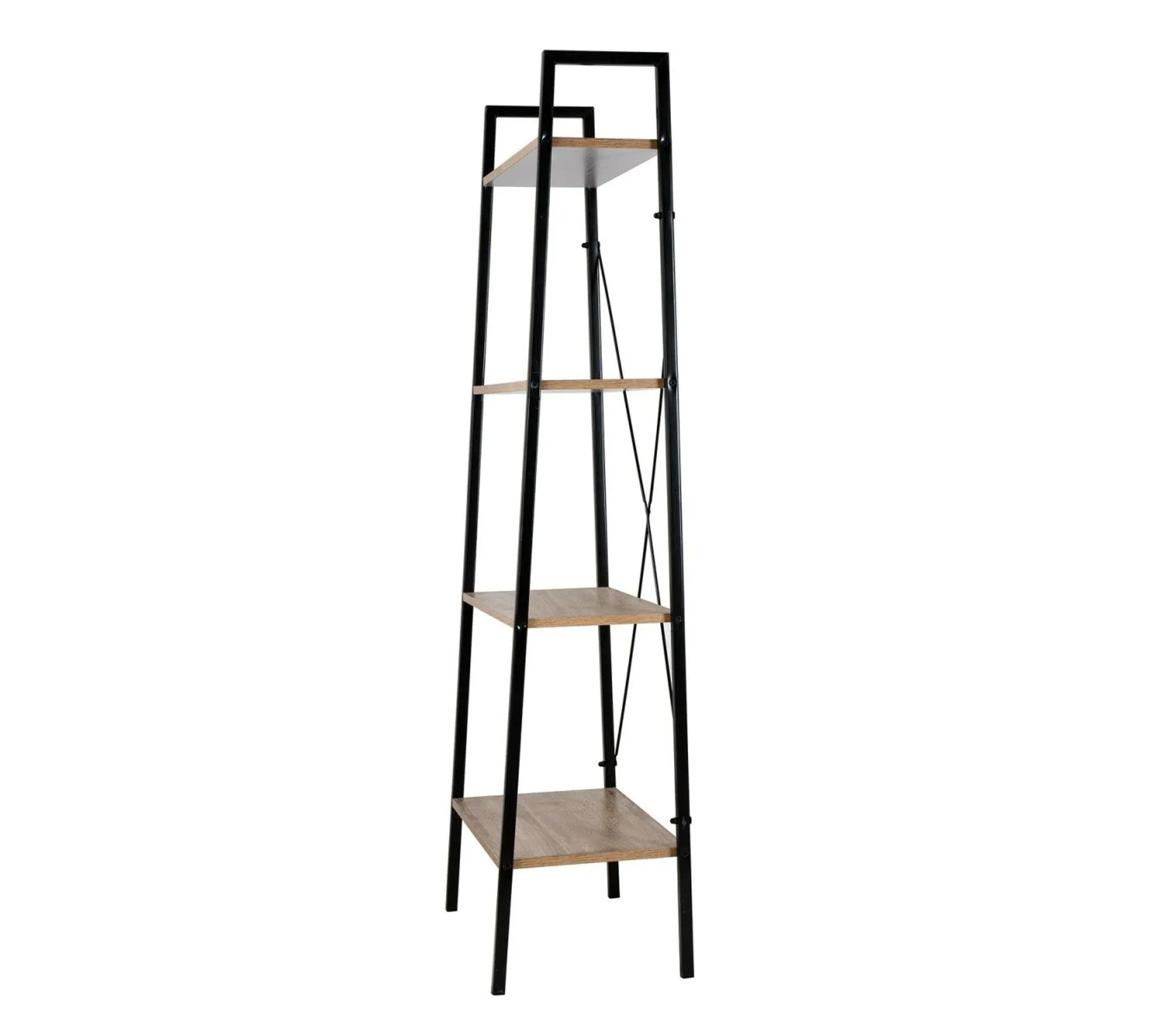 Etagère De Rangement 4 Niveaux - Marron Et Noir