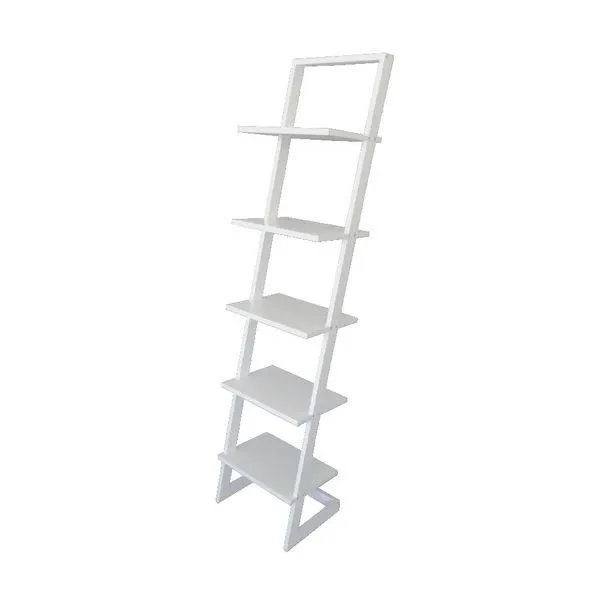 Etagère inclinée blanc mat 5 tablettes L.40xP.33xH.175cm