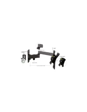 EXO 200TW3 support mural aluminium inclinable et orientable - Déport 410 mm - 2 bras - ERARD