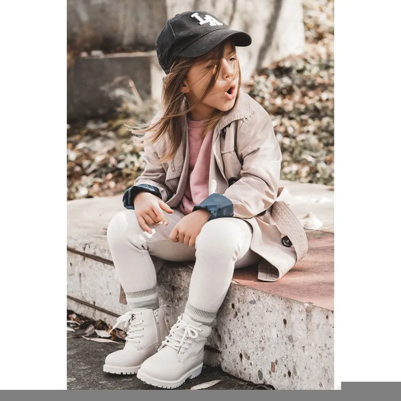 FR1 Bottes Trappeur Chaudes Enfant Beige clair Dexter