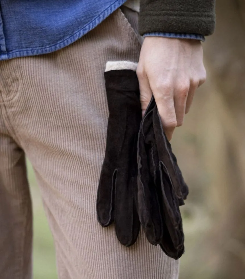 Gants en cuir recycle marron