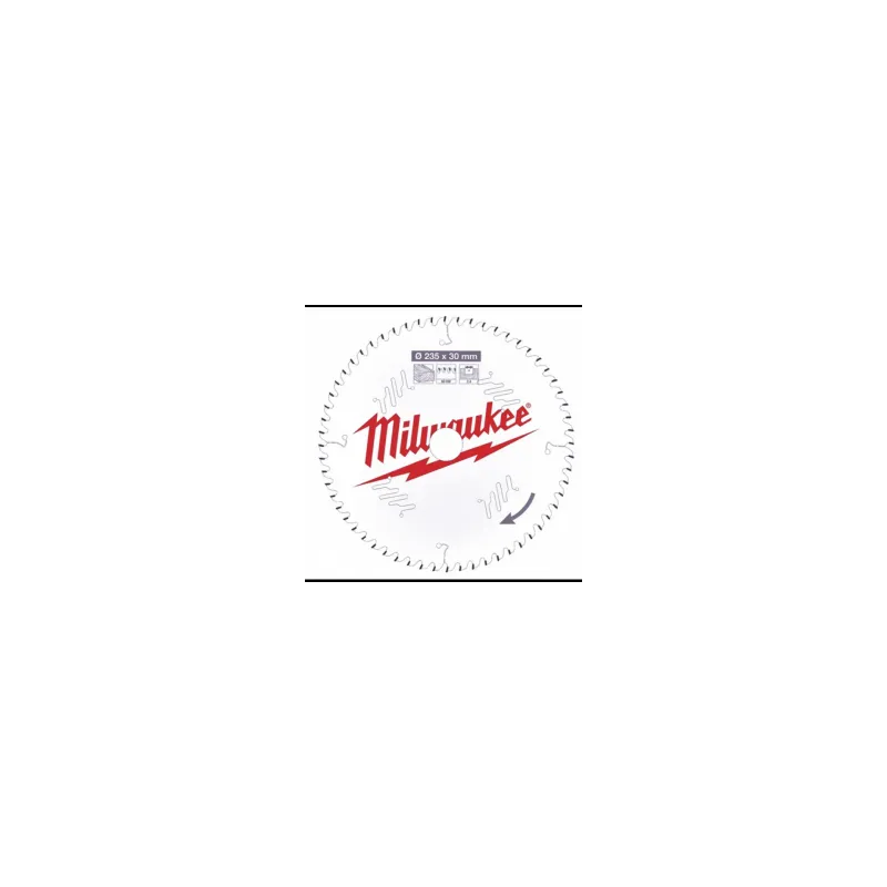 Lame de scie circulaire coupe bois MILWAUKEE "4932471308" diam 235 alésage 30 60 dents