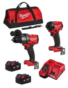 MILWAUKEE Kit MWK202BAG (M18FID3 + M18FPD3 + 2 x 5,0 Ah + M12-18FC + Sac de transport)