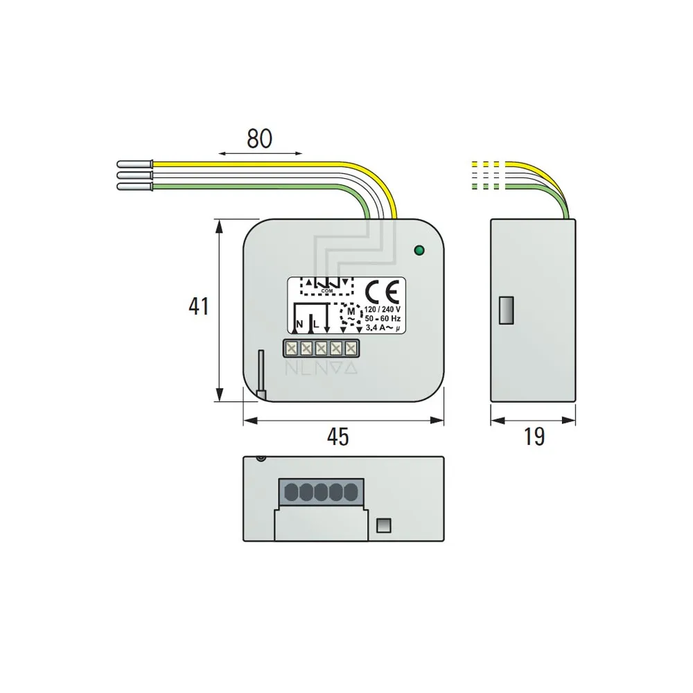 Mini récepteur de volet roulant Eckermann 433Mhz