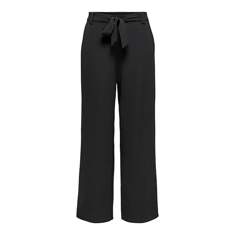 Pantalon palazzo avec ceinture noir Femme ONLY à prix dégriffé ! | 