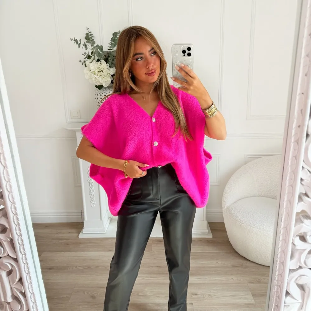 PANTALON TAILLE HAUTE SIMILI CUIR