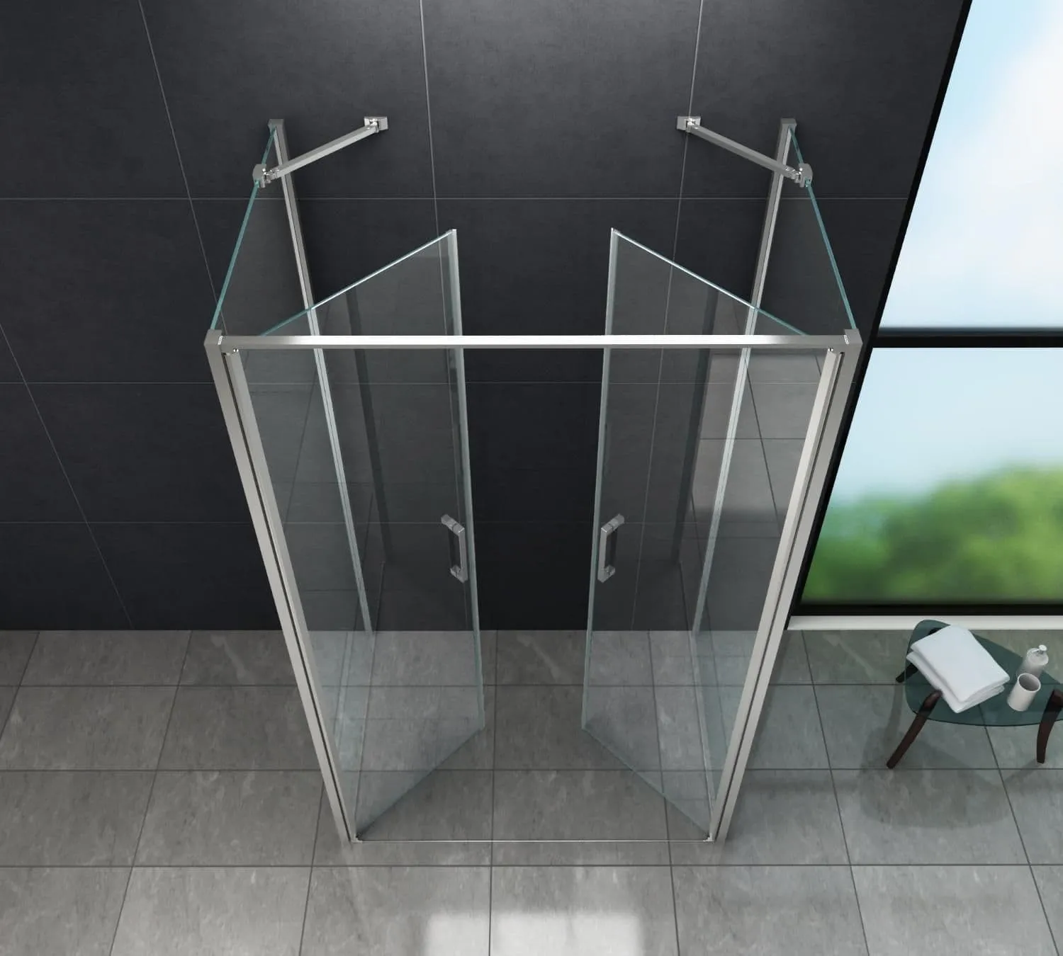 Paroi de douche en U 80x75