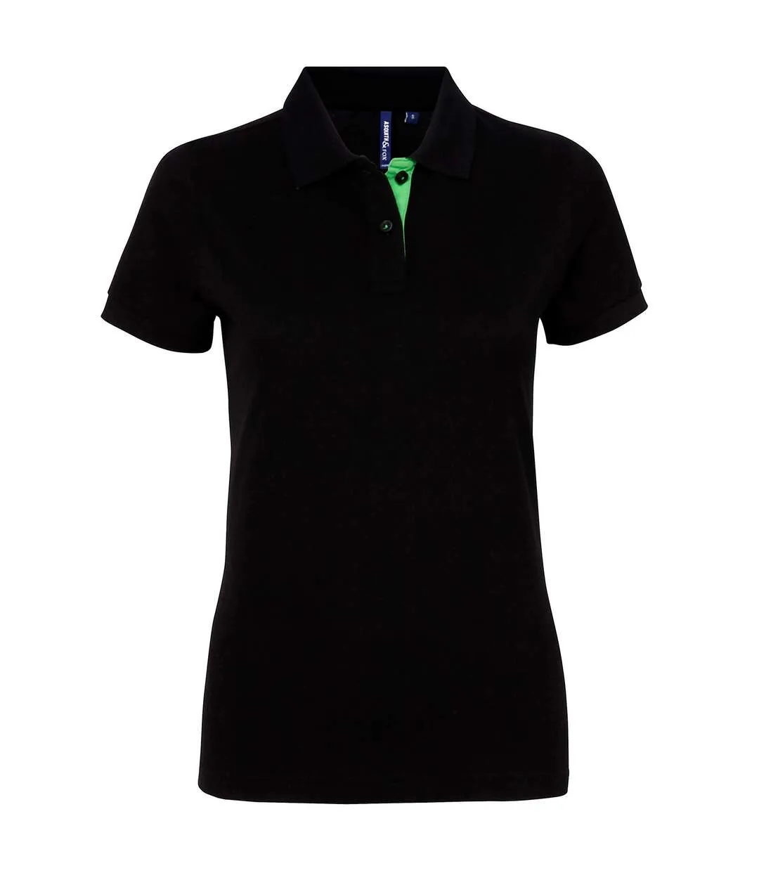 Polo en contraste femme noir/vert citron Asquith & Fox