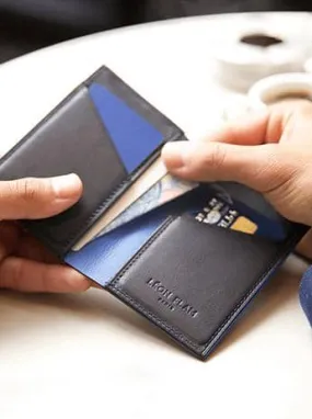 Porte-cartes - Cuir Marine