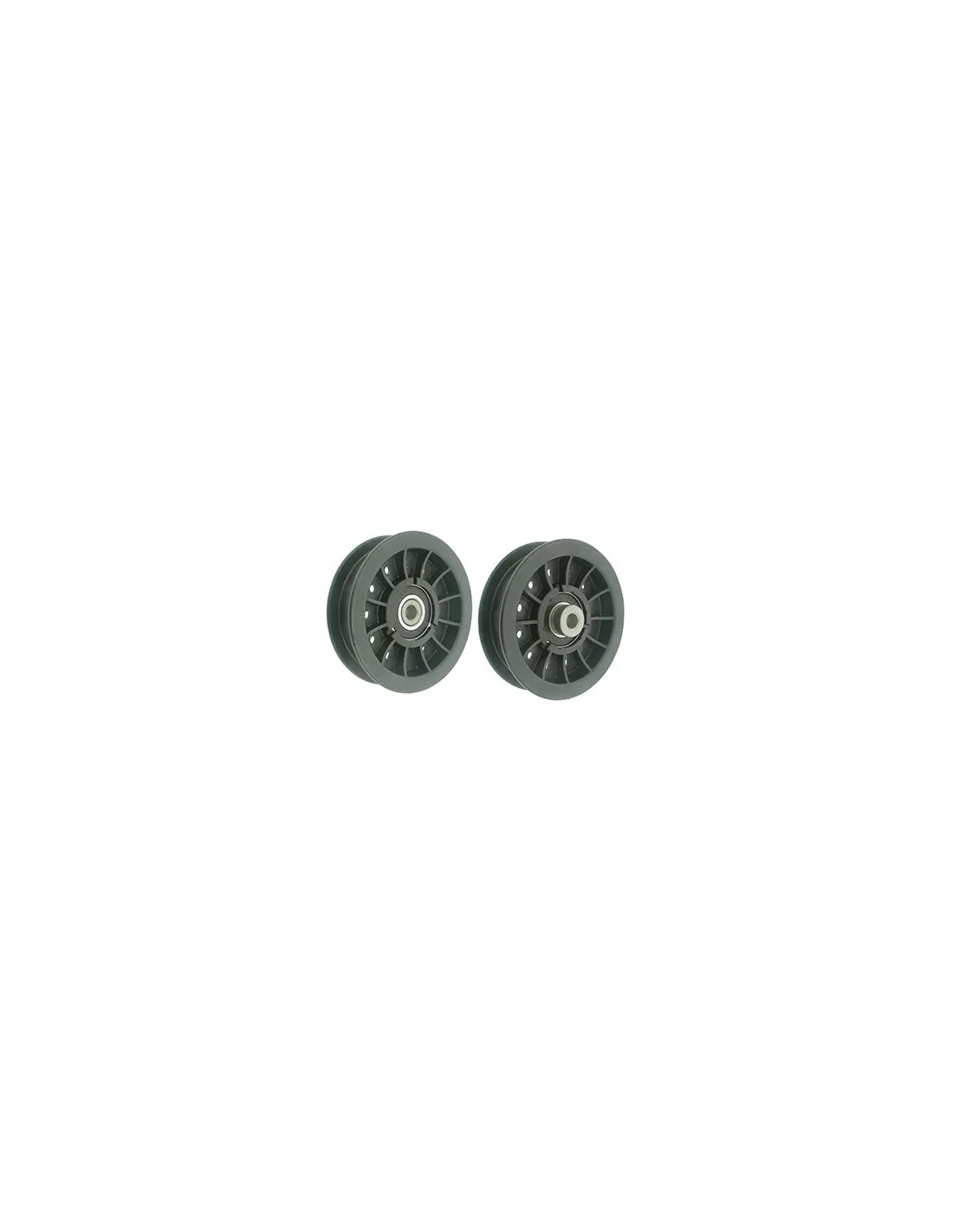 Poulie en résine à gorge plate sur roulement adaptable sur MTD pour coupe de 46''- H: 28,6mm, Ø: ext: 101,6mm, Ø int: 