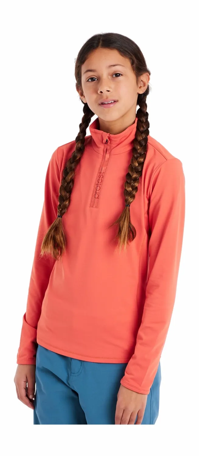 Pull de Ski Protest Girls FABRIZOY JR 1/4 Zip Top Tosca Red