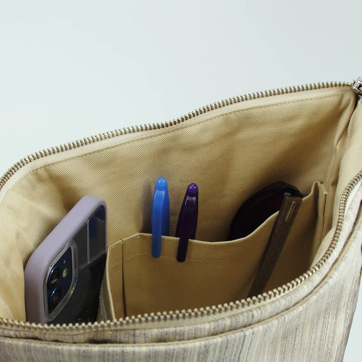 SAC BANDOULIERE BRODE - ONDULANTE ARGENT