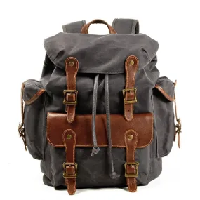 Sac  Dos Vintage Cuir Poches