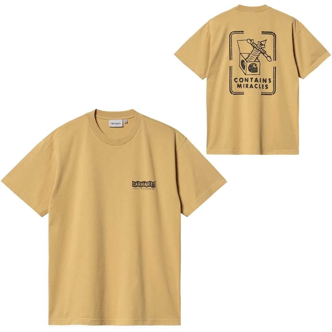 T-shirt : CARHARTT WIP STAMP TSHIRT Bourbon Black stone washe - Bamboo Skateshop