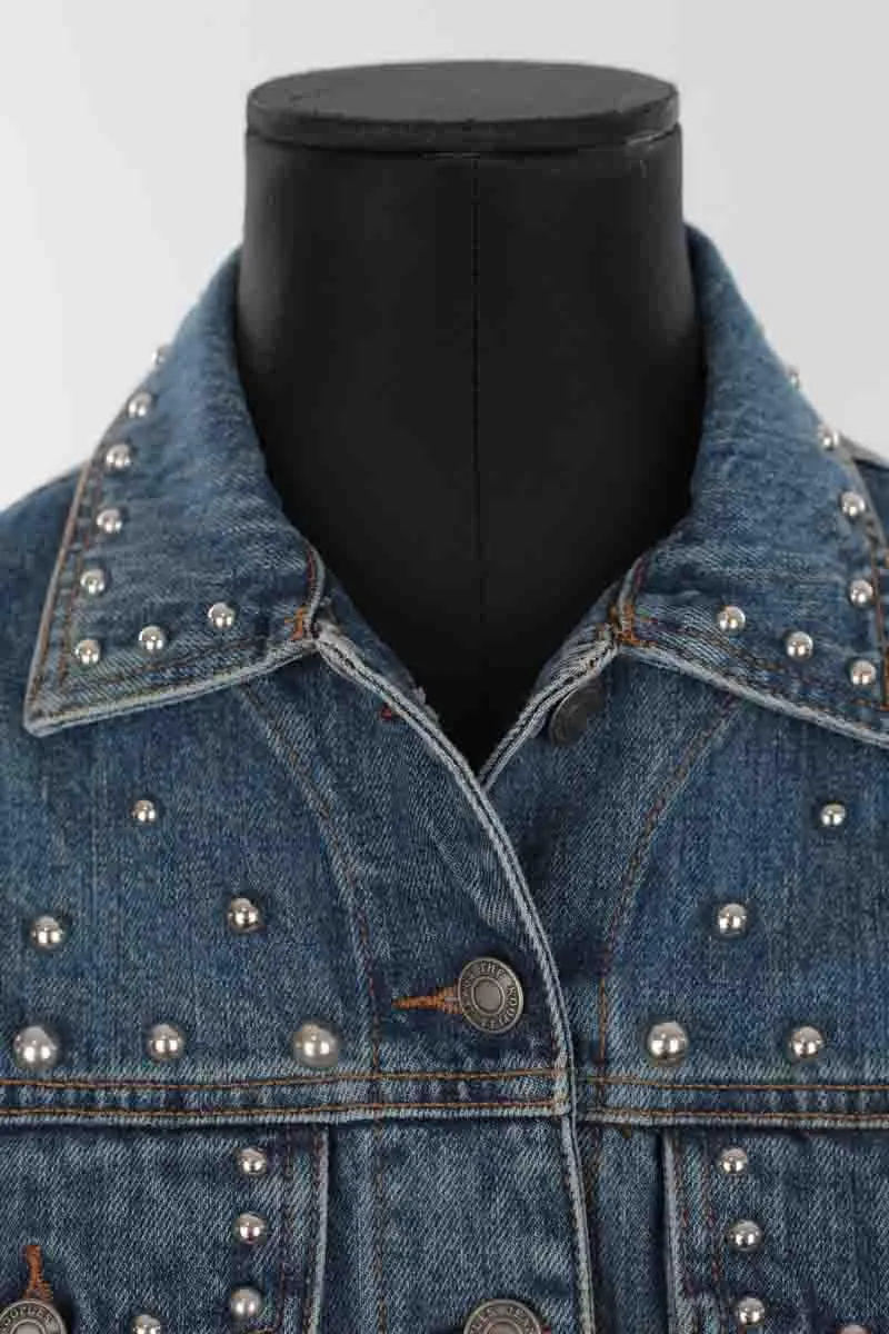 Veste sans manches en coton  The Kooples bleu. Matière principale coton. Taille 38.